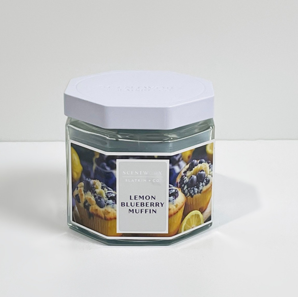 ScentWorx by Slatkin & Co. 3 Wick Jar Candle 14.5 oz - Lemon Blueberry Muffin